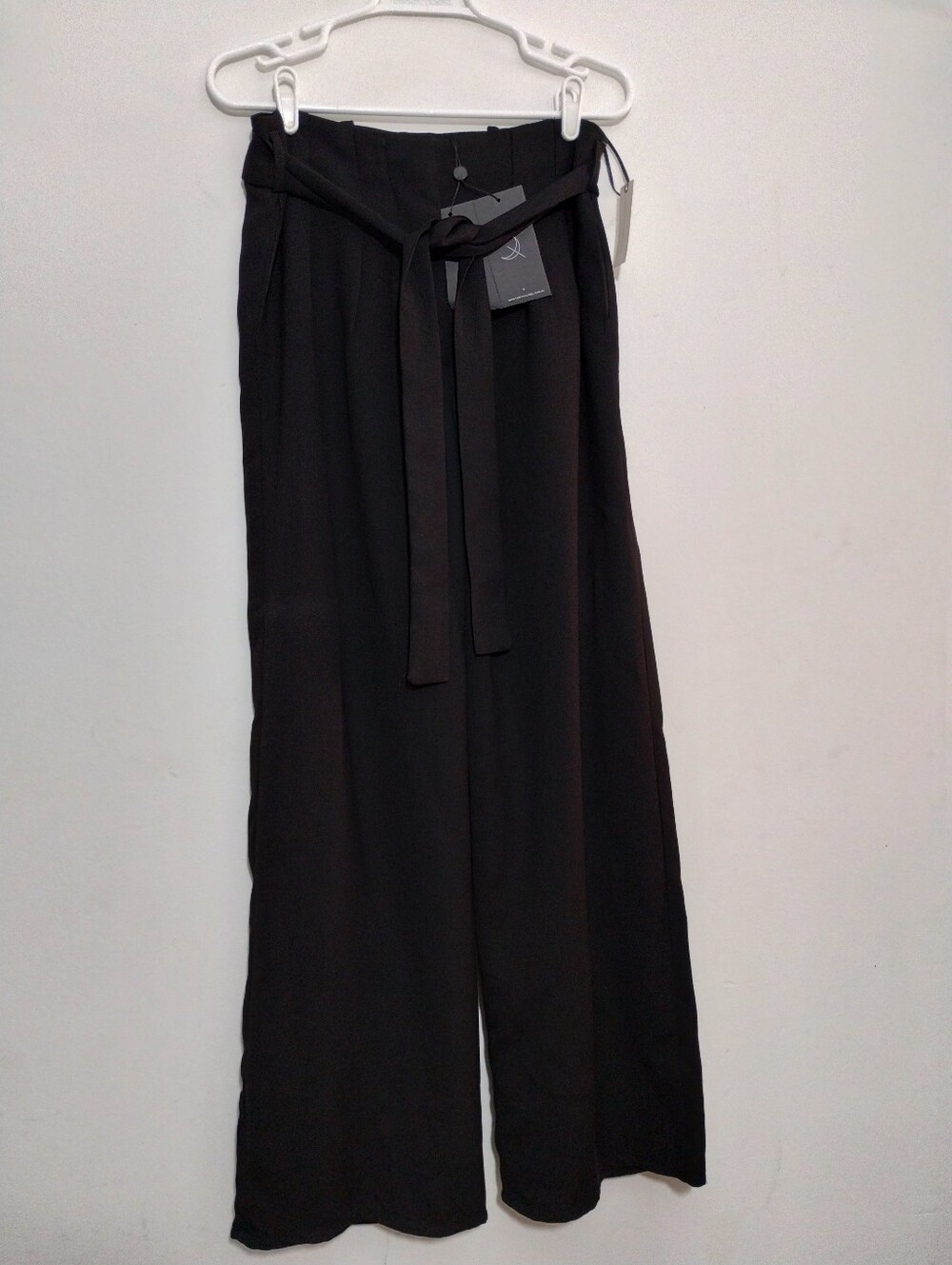 The Fifth Label Black High-Waist Wide Leg Paperbag Pants Tie Waist